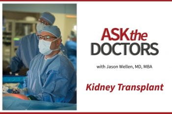 Transplant surgeon Jason Wellen in the operating room